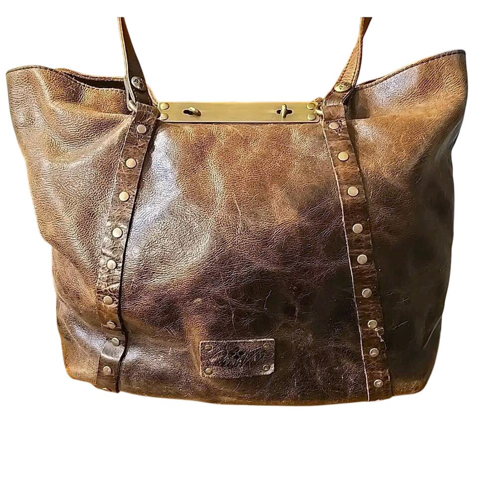 Patricia Nash Benvenuto Brown Leather Distressed Womens Tote Shoulder Bag Purse - Picture 2 of 14
